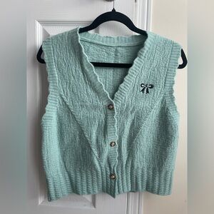 BNWOT Mint Green Sleeveless Sweater Vest